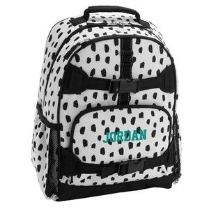Pottery Barn Mackenzie Black & White Brushstroke Dot Backpack Large NWOT